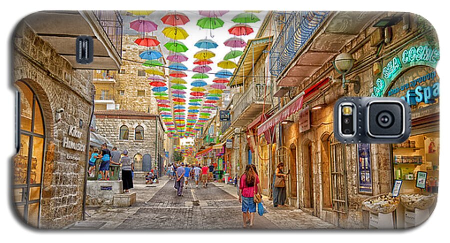 Jerusalem Galaxy S5 Case featuring the photograph Brollies Over Jerusalem by Uri Baruch