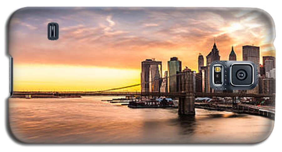 America Galaxy S5 Case featuring the photograph Brooklyn Bridge panorama by Mihai Andritoiu