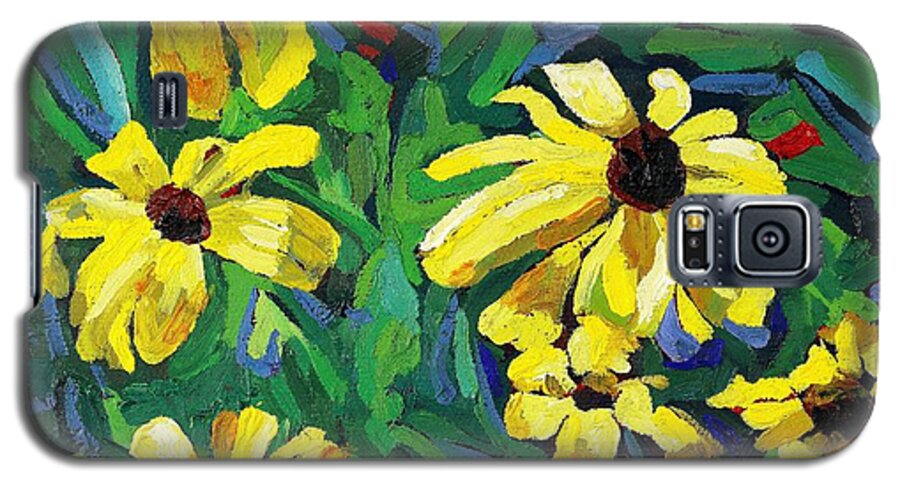 1746 Galaxy S5 Case featuring the painting Brown-eyed Susans by Phil Chadwick