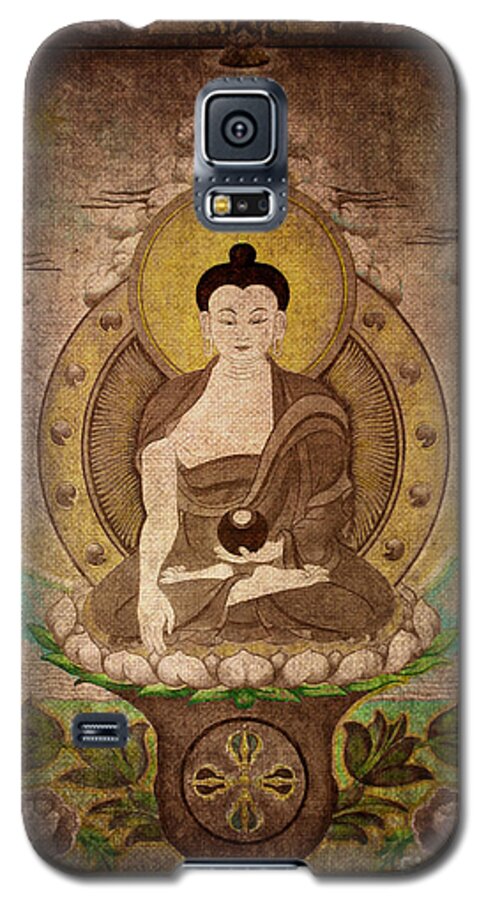 Buddha-nature Galaxy S5 Case featuring the drawing Buddha thangka silver by Alexa Szlavics