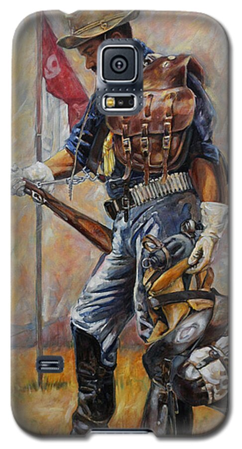 Buffalo Soldier Galaxy S5 Case featuring the painting Buffalo Soldier Outfitted by Harvie Brown