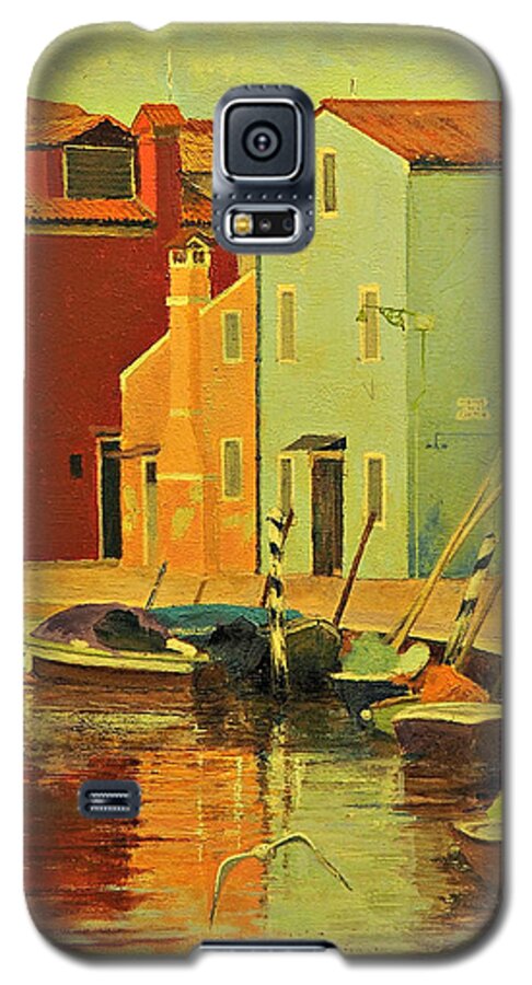 Italy Galaxy S5 Case featuring the painting Burano, Italy - Study by E Colin Williams ARCA