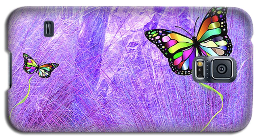 Butterflies Galaxy S5 Case featuring the mixed media Butterfly Fantasy by Rosalie Scanlon