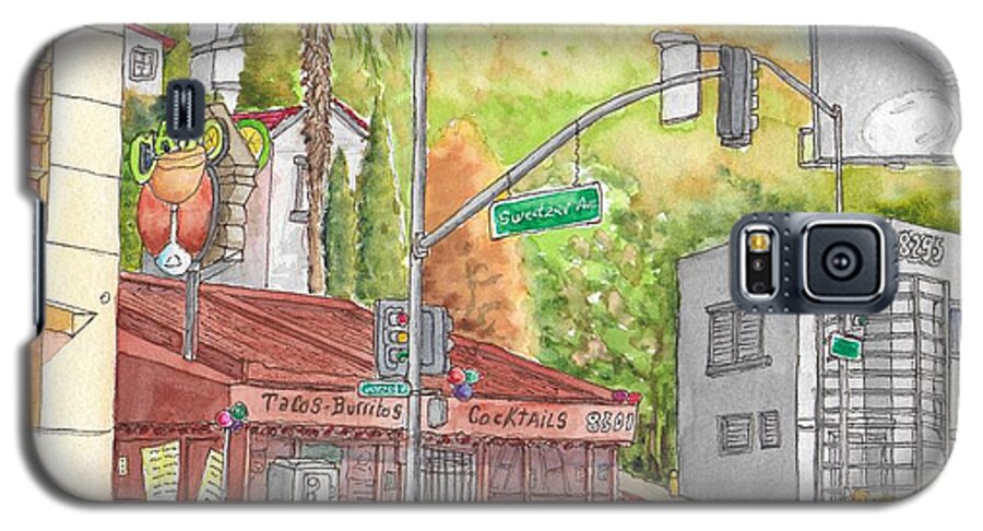 Cantina Galaxy S5 Case featuring the painting Cabo Cantina, Sunset Blvd and Sweetzer Ave., West Hollywood, California by Carlos G Groppa
