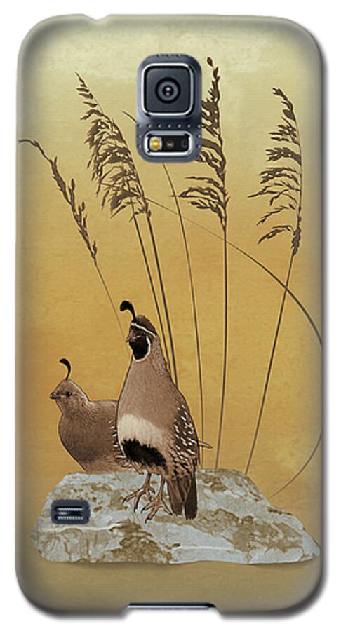 Bird Galaxy S5 Case featuring the digital art California Valley Quail by M Spadecaller