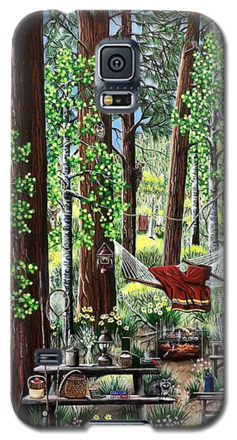 Camping Galaxy S5 Case featuring the painting Camping Paradise by Jennifer Lake