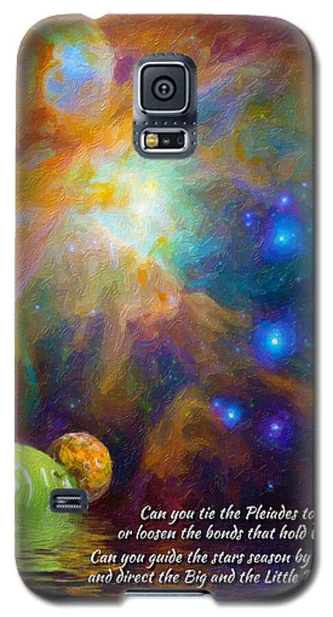 Astronomy Galaxy S5 Case featuring the digital art Can you tie the Pliades together? by Chuck Mountain