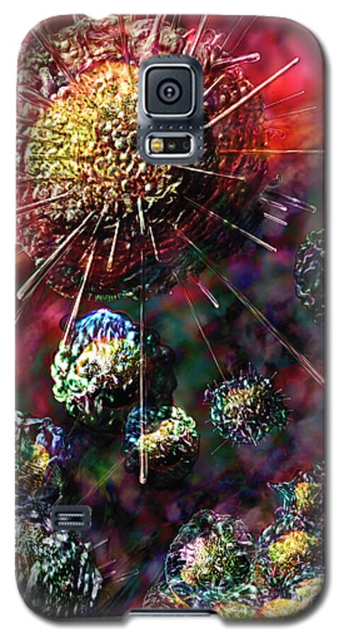 Biological Galaxy S5 Case featuring the digital art Cancer Cells by Russell Kightley