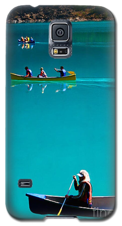 Water Galaxy S5 Case featuring the photograph Canoeing on Glaciel Waters by Lisa Redfern