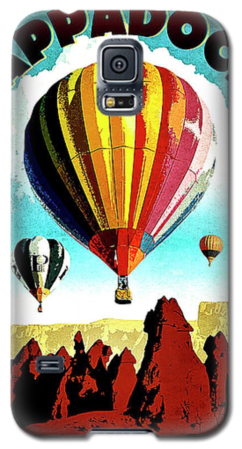 Cappadocia Galaxy S5 Case featuring the painting Cappadocia, Turkey, Hot air balloons by Long Shot
