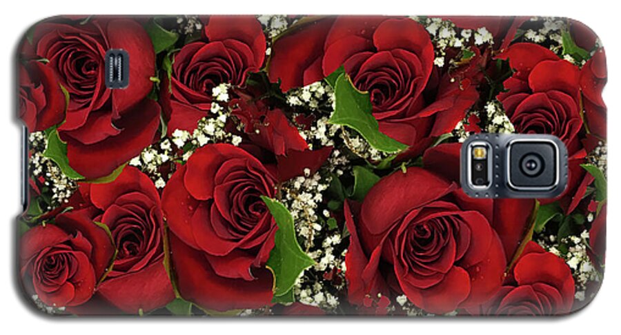 Carmine Galaxy S5 Case featuring the photograph Carmine Roses by Rockin Docks Deluxephotos