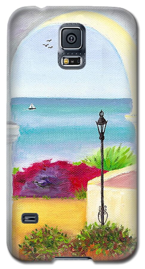 Water Galaxy S5 Case featuring the painting Casa Romantica View by Mary Scott