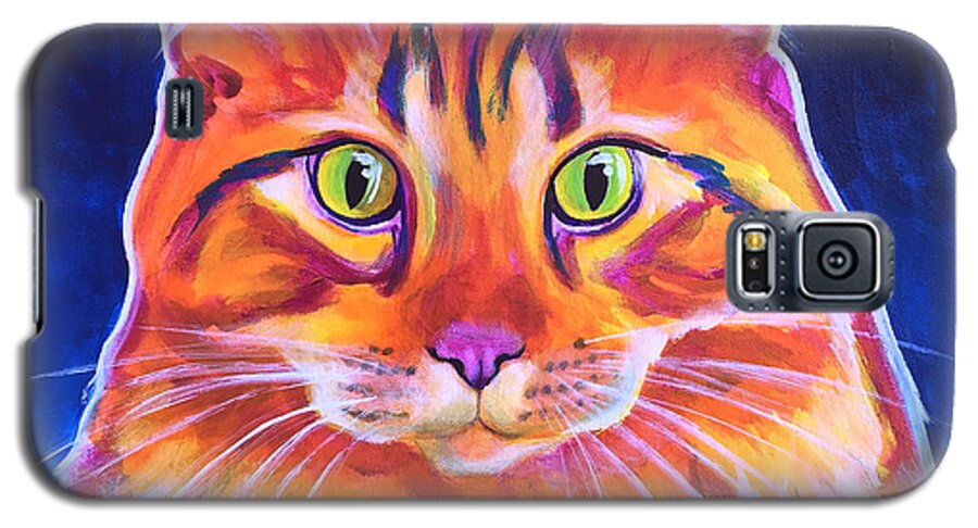 Maine Coon Galaxy S5 Case featuring the painting Cat - Cosmo by Dawg Painter