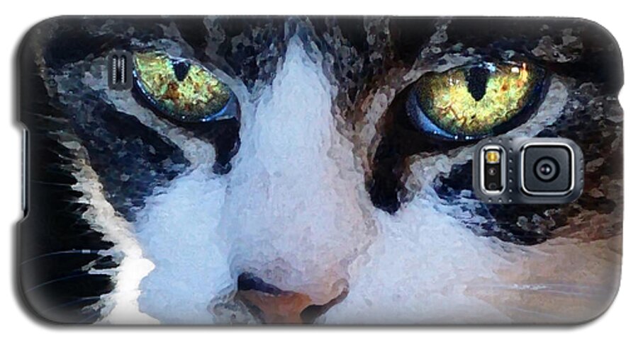 Cat Galaxy S5 Case featuring the digital art Cat Eyes by Jana Russon