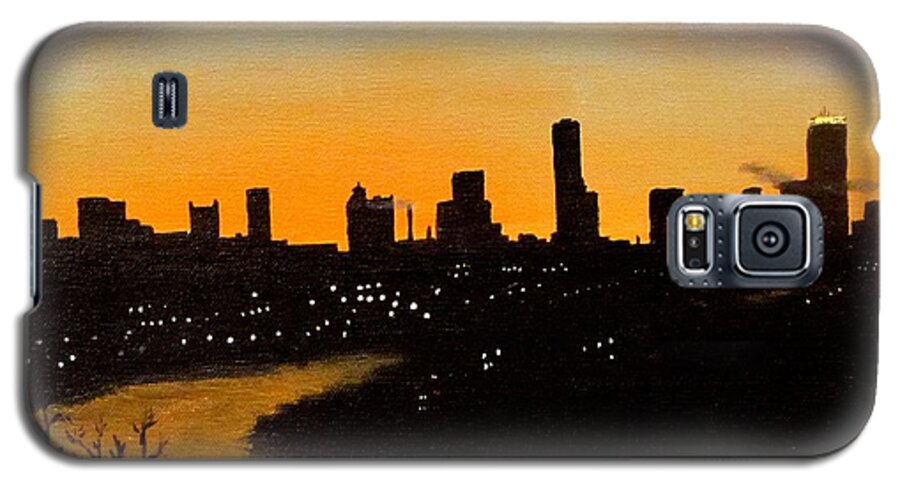 Cityscape Galaxy S5 Case featuring the painting Catherine's Sunrise by Jack Skinner