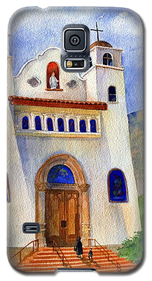 Our Lady Of The Blessed Sacrament Catholic Church Galaxy S5 Case featuring the painting Catholic Church Miami Arizona by Marilyn Smith