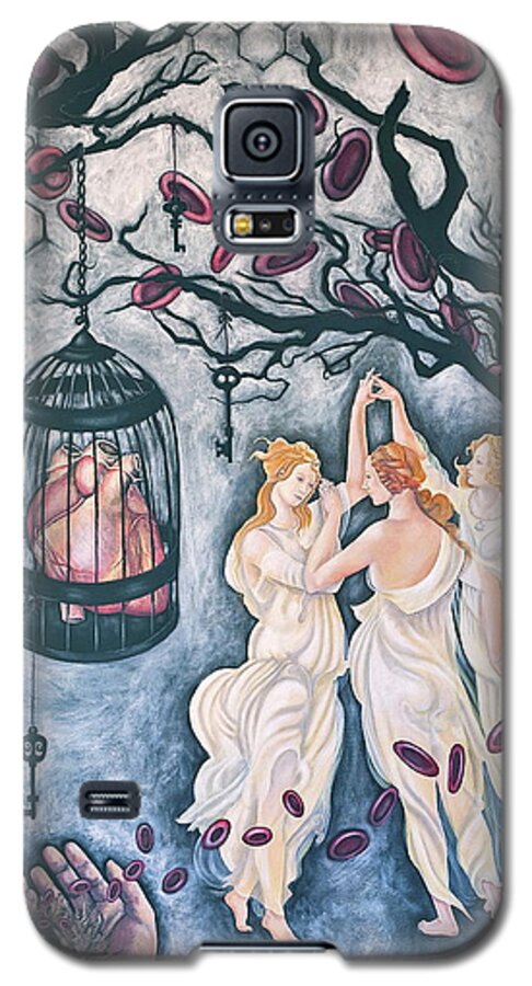 Three Graces Galaxy S5 Case featuring the painting Cette Vie est Sacree by Sheri Howe