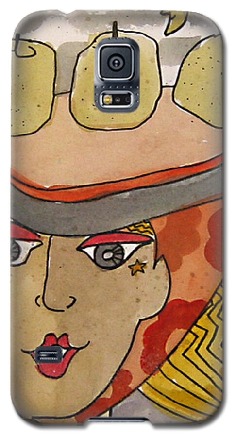 Apple Galaxy S5 Case featuring the painting Chapeau Pommes by Marilyn Brooks