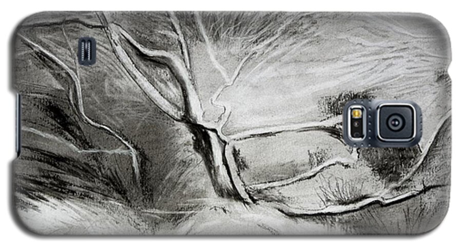  Galaxy S5 Case featuring the painting Charcoal Tree by Kathleen Barnes