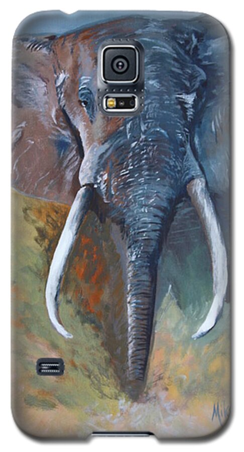 Elephant Galaxy S5 Case featuring the painting Charging Bull by Mike Jenkins