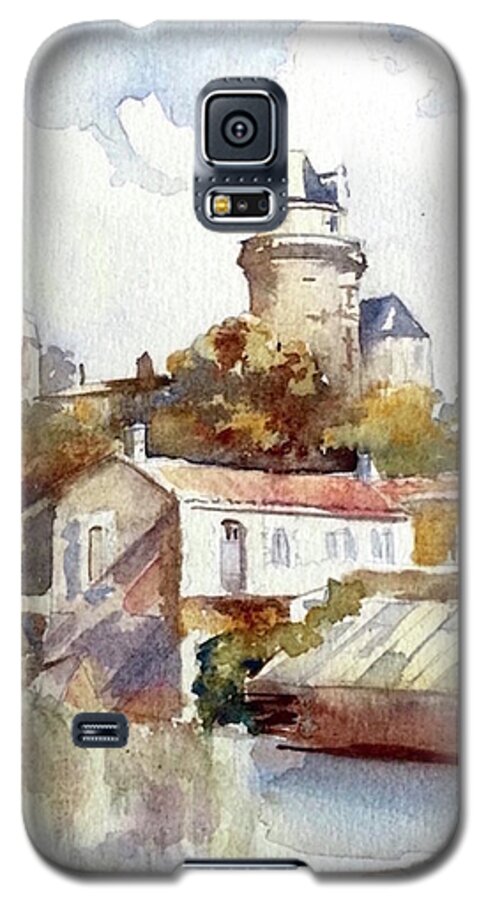 Chateau Galaxy S5 Case featuring the painting Chateau Poitevin - France by Francoise Chauray