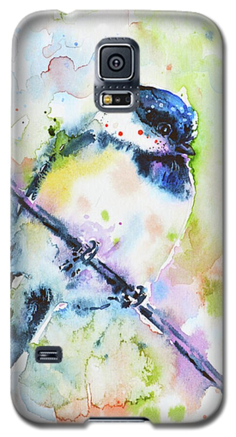 Chickadee Galaxy S5 Case featuring the painting Chick-a-dee-dee-dee by Zaira Dzhaubaeva