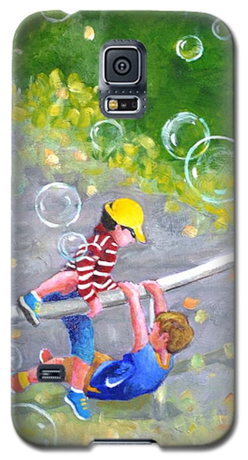 Boys Galaxy S5 Case featuring the painting Childhood #1 by Betty M M Wong