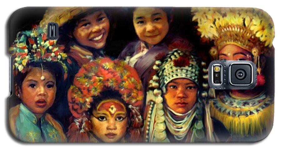 Children Galaxy S5 Case featuring the painting Children of Asia by Jean Hildebrant