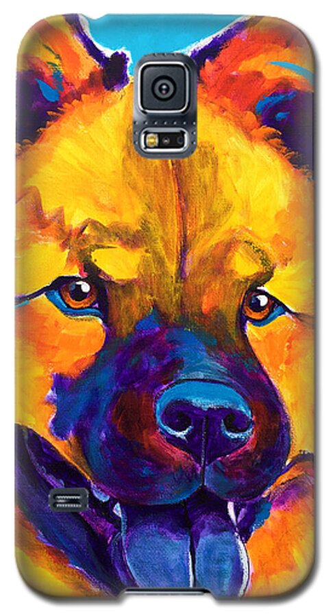 Chow Chow Galaxy S5 Case featuring the painting Chow Chow - Giggles by Dawg Painter