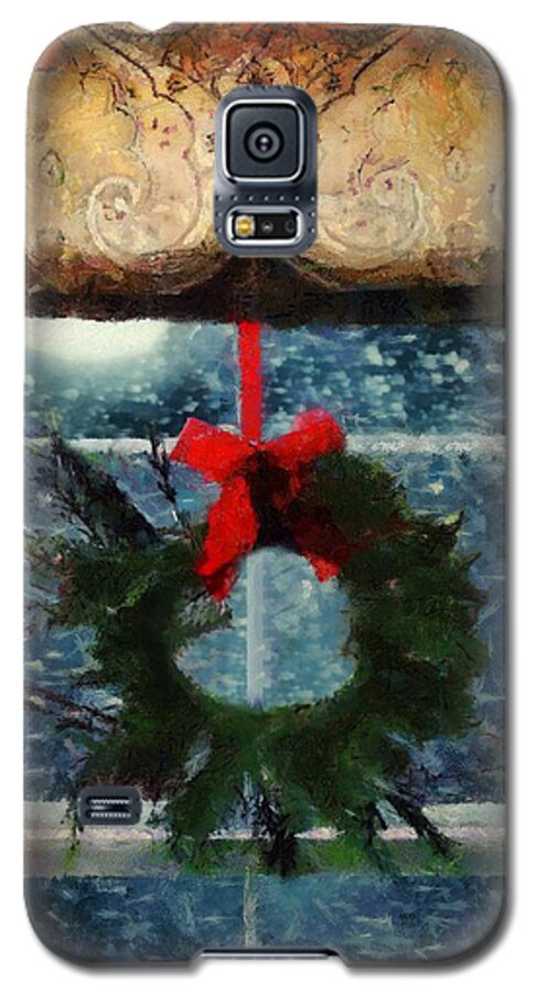 Window Galaxy S5 Case featuring the painting Christmas Eve Blizzard by RC DeWinter