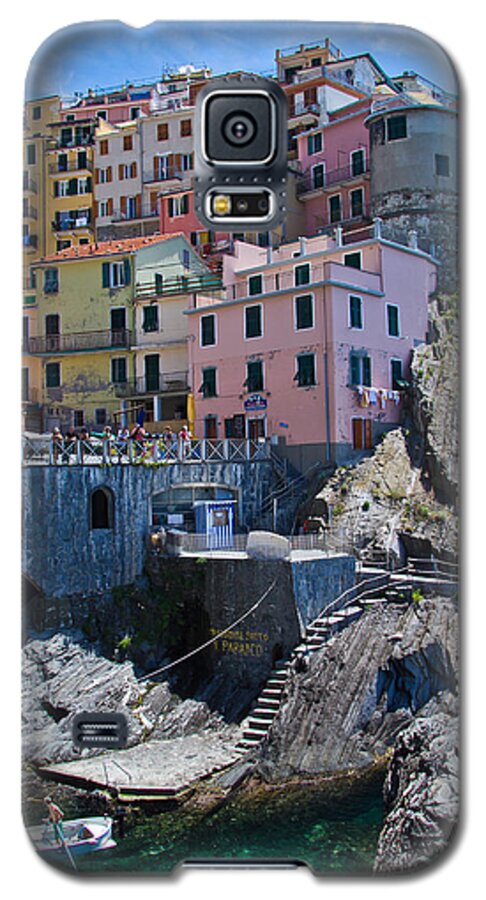 Cinque Terre Galaxy S5 Case featuring the photograph Cinque Terre Harbor and Town by Roger Mullenhour