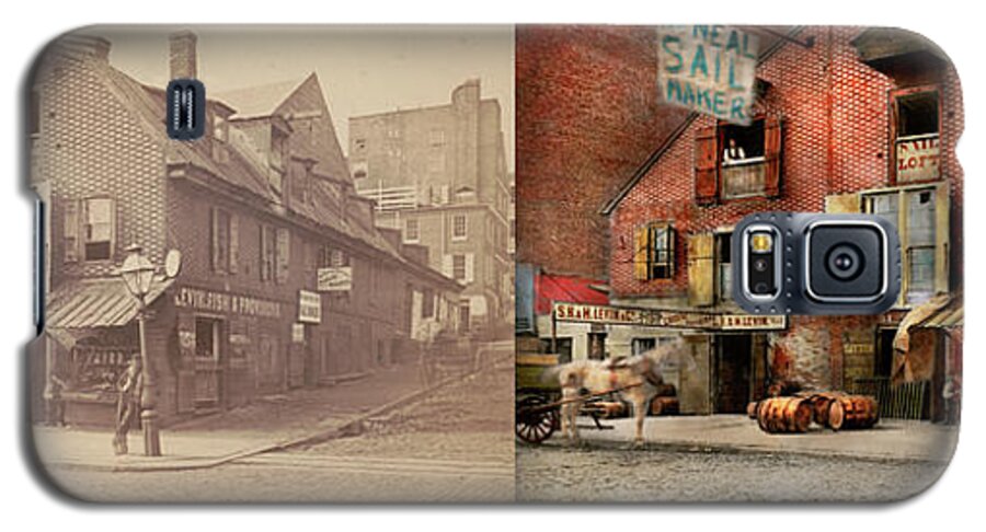 Self Galaxy S5 Case featuring the photograph City - PA - Fish and Provisions 1898 - Side by Side by Mike Savad