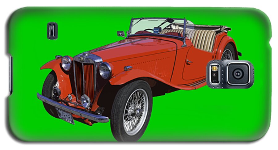 Mg Tc Galaxy S5 Case featuring the photograph Classic Red MG TC Convertible British Sports Car by Keith Webber Jr