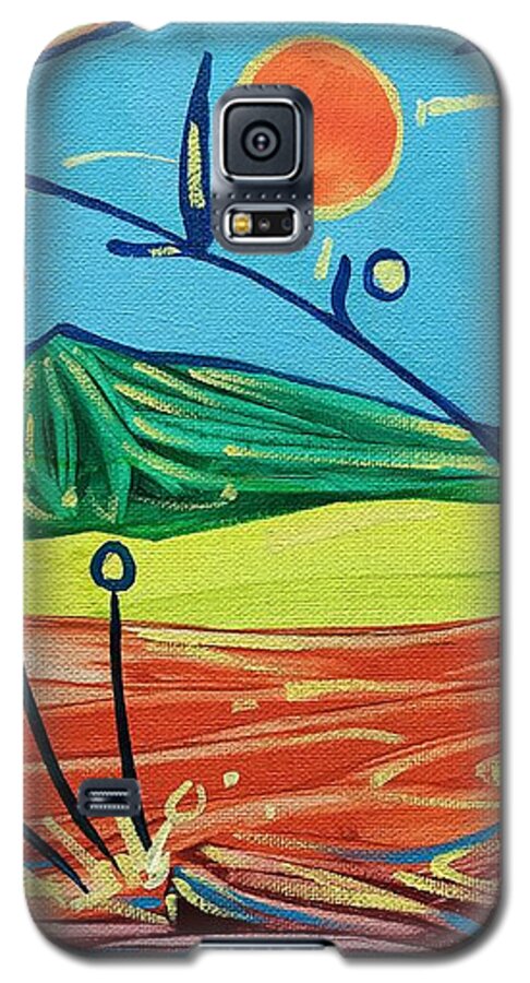Sunset Galaxy S5 Case featuring the painting Classic sunset at the sea by Enrique Zaldivar