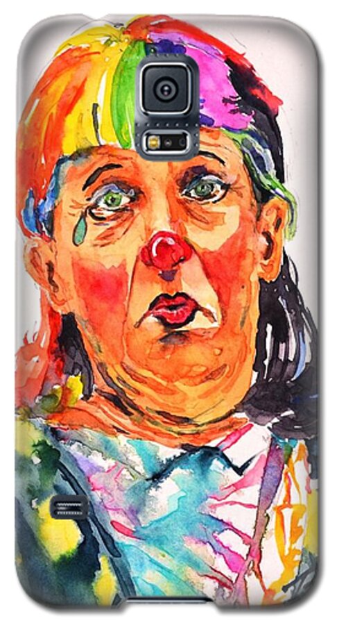 Clown Galaxy S5 Case featuring the painting Clown Series Oh No by Betty M M Wong