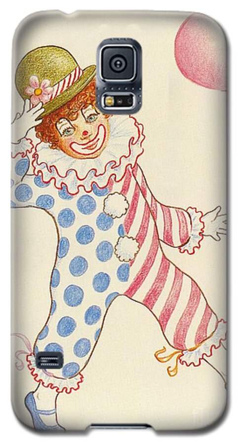 Clown Galaxy S5 Case featuring the drawing Clowning Around at the Kiddie Parade by Dee Davis