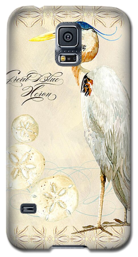 Watercolor Galaxy S5 Case featuring the painting Coastal Waterways - Great Blue Heron by Audrey Jeanne Roberts