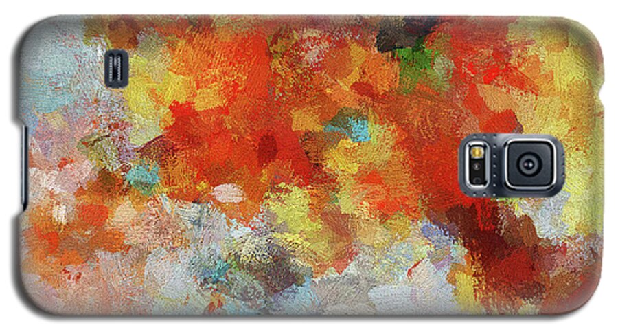 Abstract Galaxy S5 Case featuring the painting Colorful Abstract Landscape Painting by Inspirowl Design