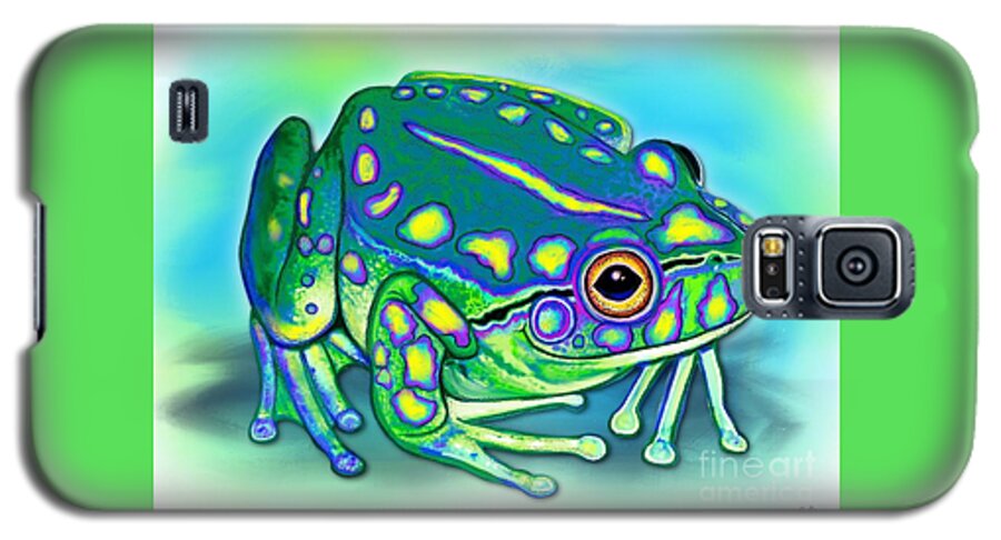 Frog Galaxy S5 Case featuring the painting Colorful Froggy by Nick Gustafson