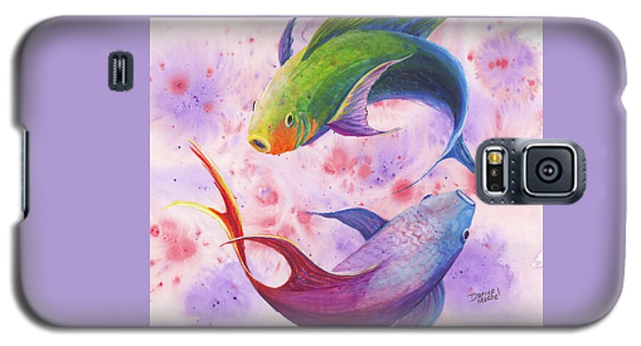 Darice Galaxy S5 Case featuring the painting Colorful Koi by Darice Machel McGuire