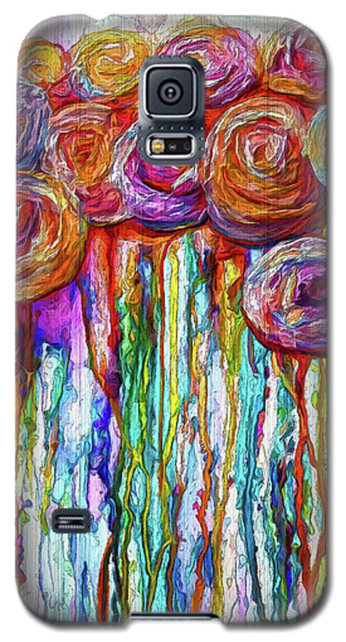 Love Galaxy S5 Case featuring the digital art Colorful Roses Design by OLena Art