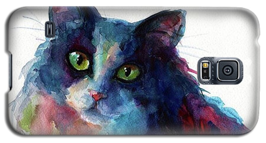 Instacats Galaxy S5 Case featuring the photograph Colorful Watercolor Cat By Svetlana by Svetlana Novikova