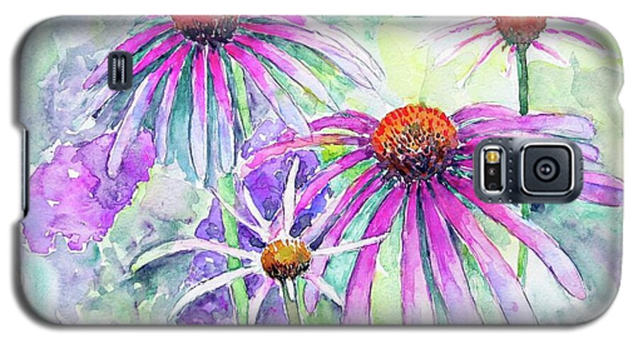 Coneflowers Galaxy S5 Case featuring the painting Coneflowers by Claudia Hafner