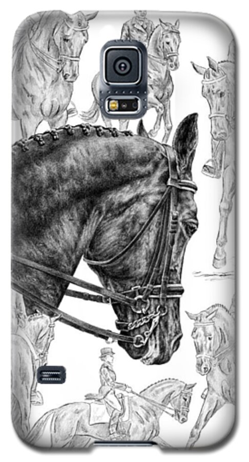 Dressage Galaxy S5 Case featuring the drawing Contemplating Collection - Dressage Horse Drawing by Kelli Swan