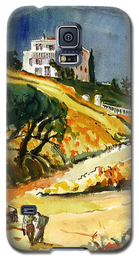 Landscape Galaxy S5 Case featuring the painting Conversation in the Afternoon by Thomas Tribby