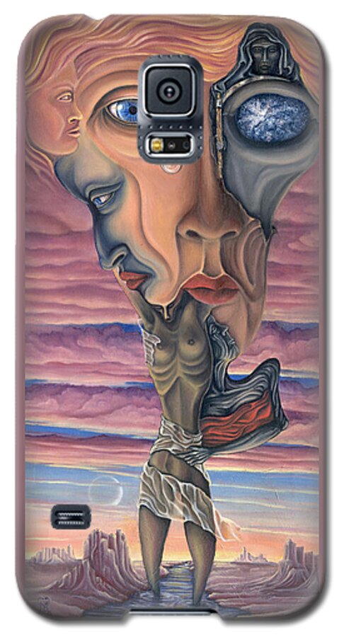 Death Galaxy S5 Case featuring the painting Conversation with Death - My Body by Karen Musick