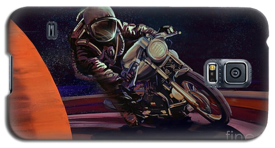Cafe Racer Galaxy S5 Case featuring the painting Cosmic cafe racer by Sassan Filsoof