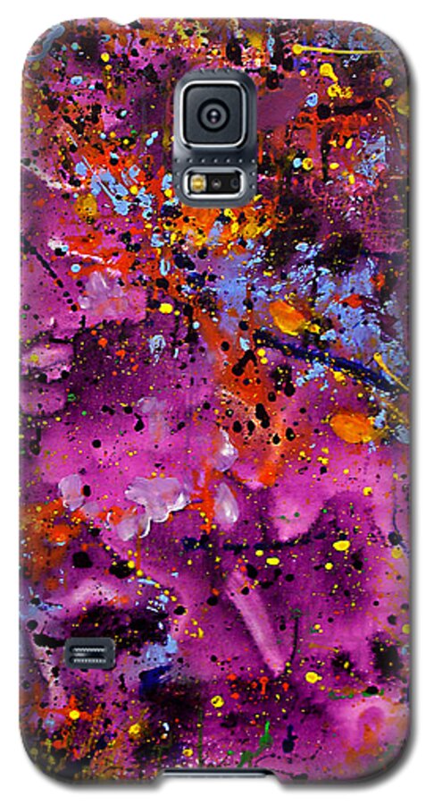 Abstract Galaxy S5 Case featuring the painting Cosmos by Lynda Lehmann