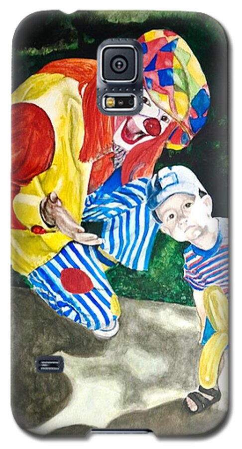 Clown Galaxy S5 Case featuring the painting Couple of Clowns by Lance Gebhardt