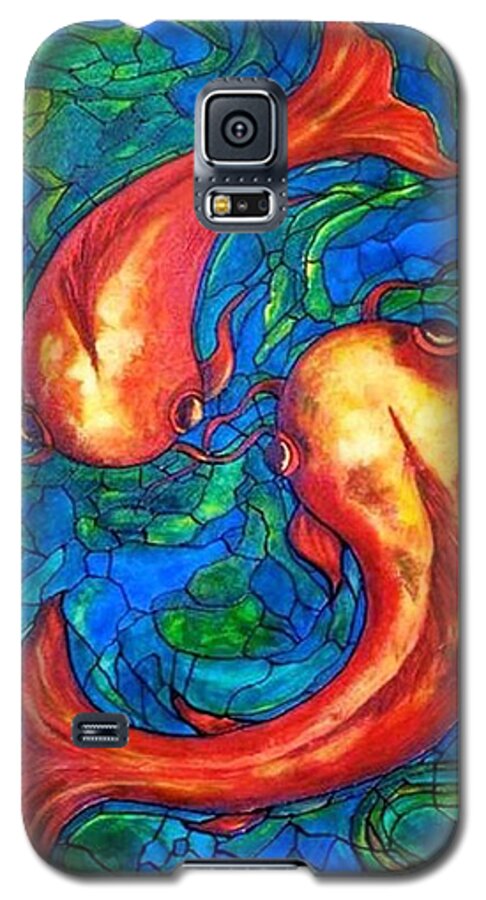 Original Painting Galaxy S5 Case featuring the painting Courtship by Rae Chichilnitsky